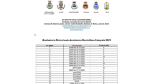 Graduatoria Distrettuale Assistenza Domiciliare Integrata 2023