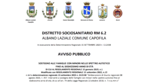 Domanda per il sostegno alle famiglie con minori nello spettro autistico fino al dodicesimo anno di età - Annualità 2024